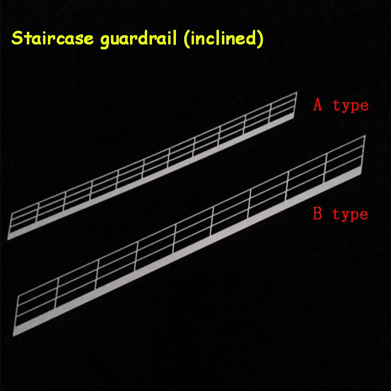 Simulation Stairway Oblique/Straight Guardrail Model Diy Building Scene Railing Materials Diorama kit 1Pcs