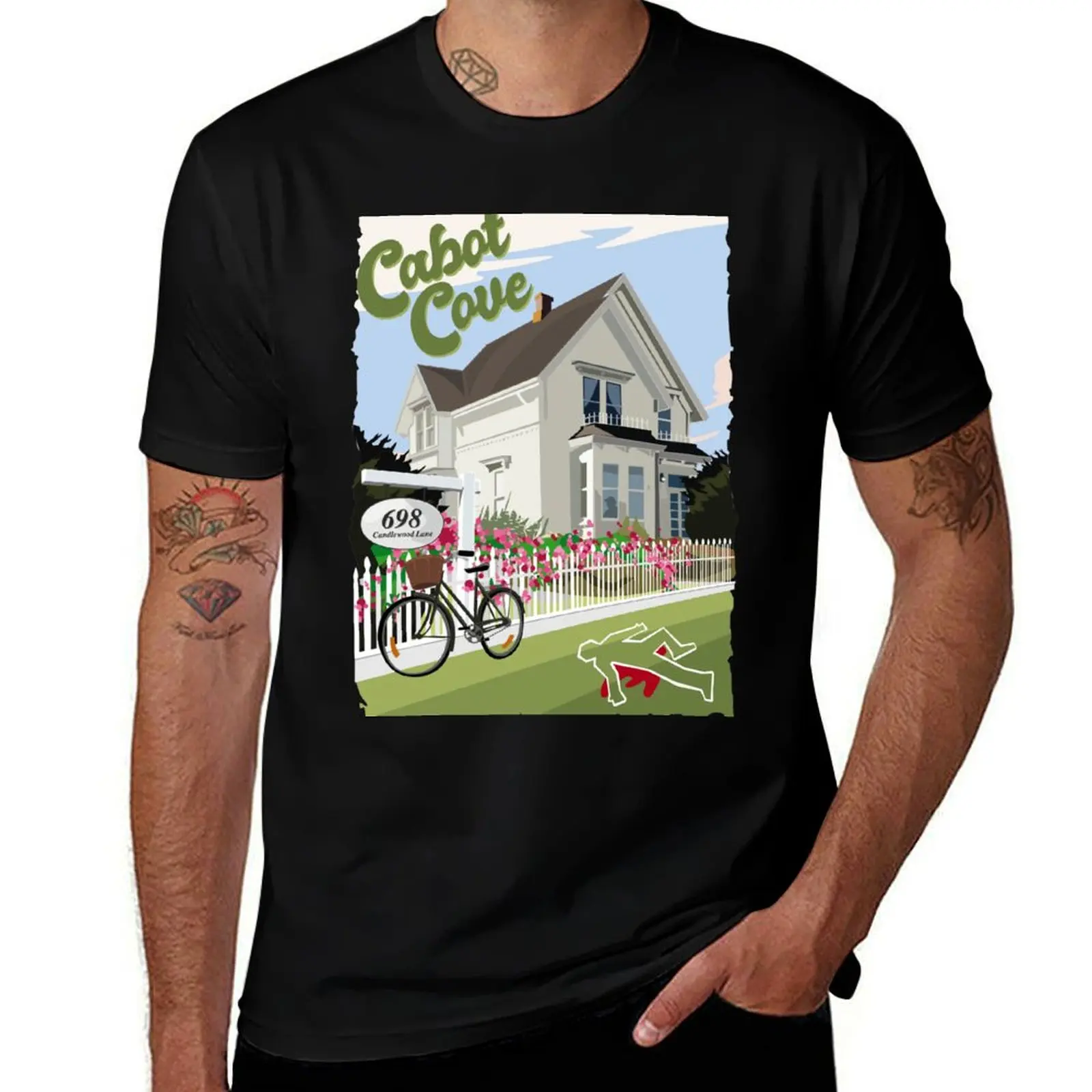 

Футболка Cabot Cove, House Jessica, мужская футболка, хлопковая мужская футболка, футболка с рисунком