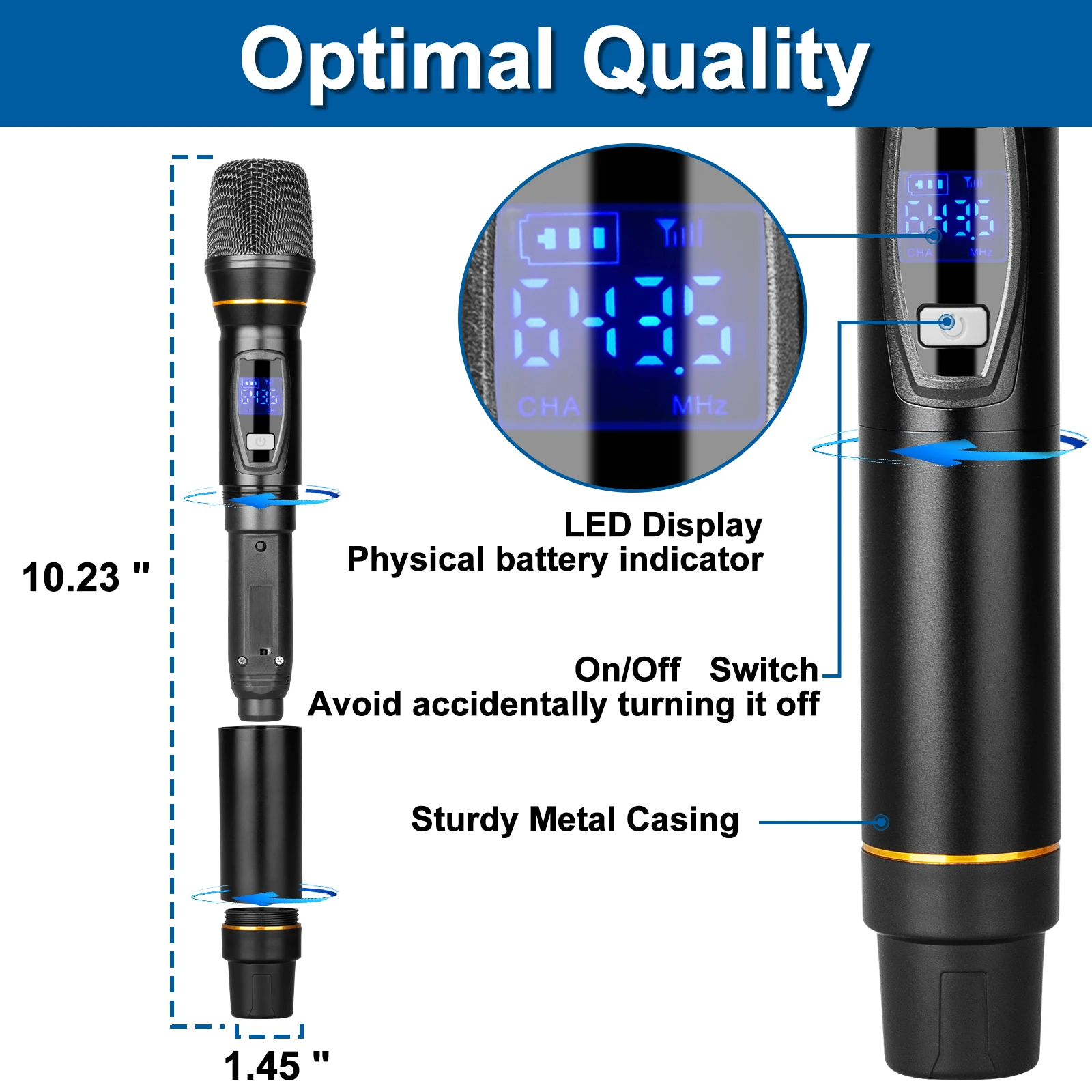 

Biner 8 Channels UHF Wireless Headset Microfonos System D28 Professional Handheld Microphone