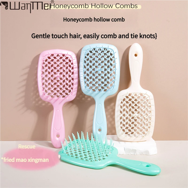 WANMEI-peine con cojín de aire, peine para el cabello enredado, cepillo para el cabello, masaje antiestático, cepillos para el cabello rizado húmedo, herramienta de estilismo para peluquero
