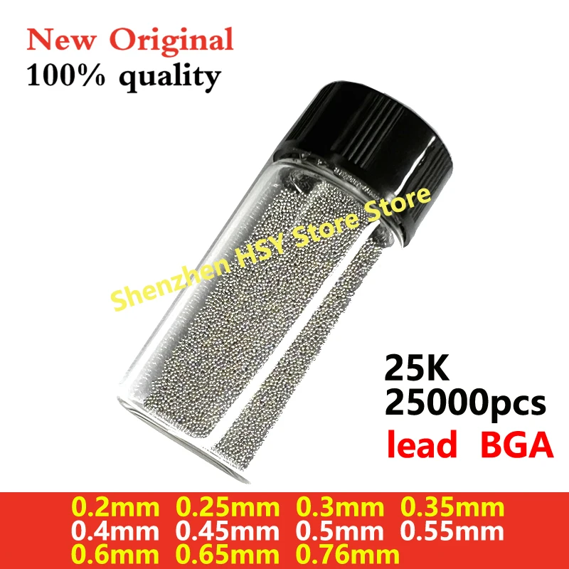 (25k) 25,000pcs 0.2mm/0.25MM/0.3mm/0.35mm/0.4mm/0.45mm/0.5mm/0.55/0.6mm/0.65mm/0.76mm Leaded Soldering Balls BGA Solder Balls