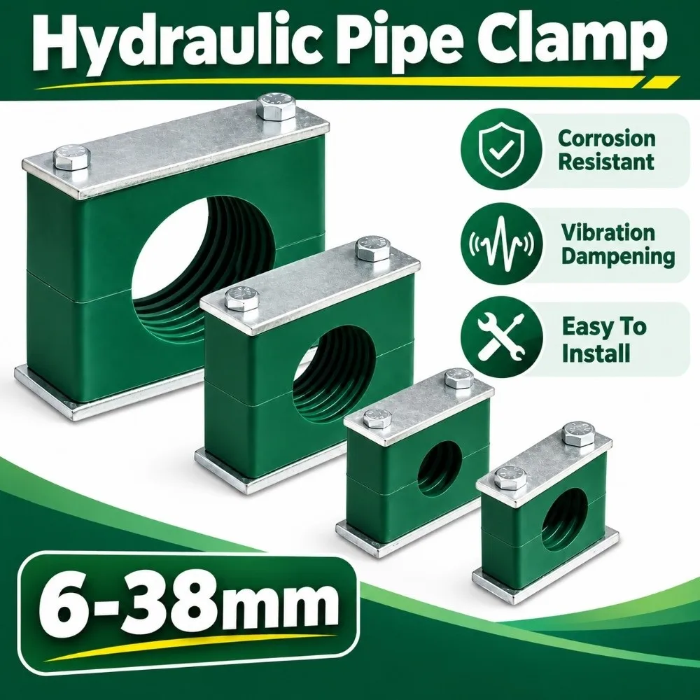 New 6-38mm Pipe Clamp Plastic Single Hole Tube Clamp With Hex Bolts Plastic Pipe Holder Pipeline Fixing