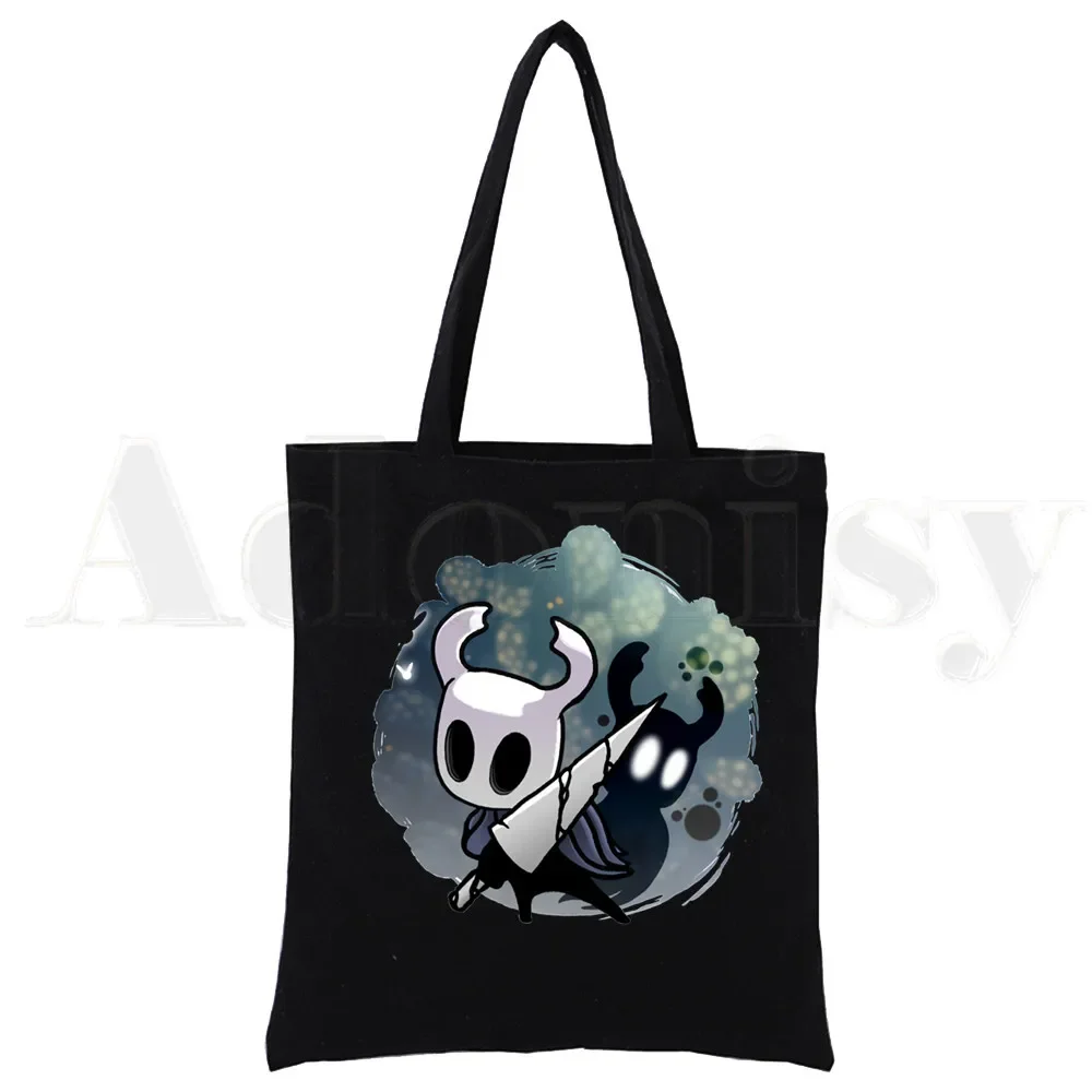 حقيبة تسوق سوداء من القماش الأسود من Ghost Knight قابلة لإعادة الاستخدام حقيبة كتف من القماش حقيبة كتب هدية #2