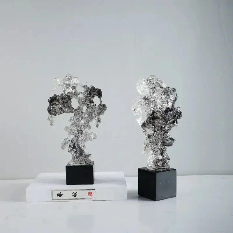 

Цвет чернил, каменная скульптура Тайху, изделия из смолы, украшения для комнаты, эстетика, декор, украшение для стола, имитация коралловой статуи