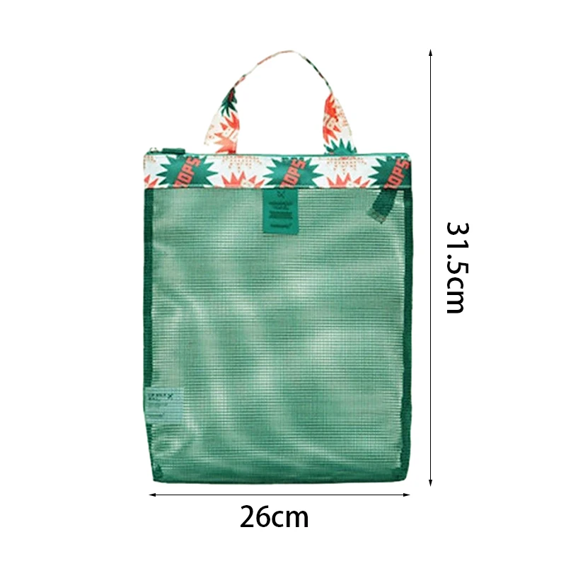 Summer Beach Swimming Mesh Storage Handbag Portable Travel Washing Body Shower Tools Organizer Hanging Cosmetic Organizer Pouch