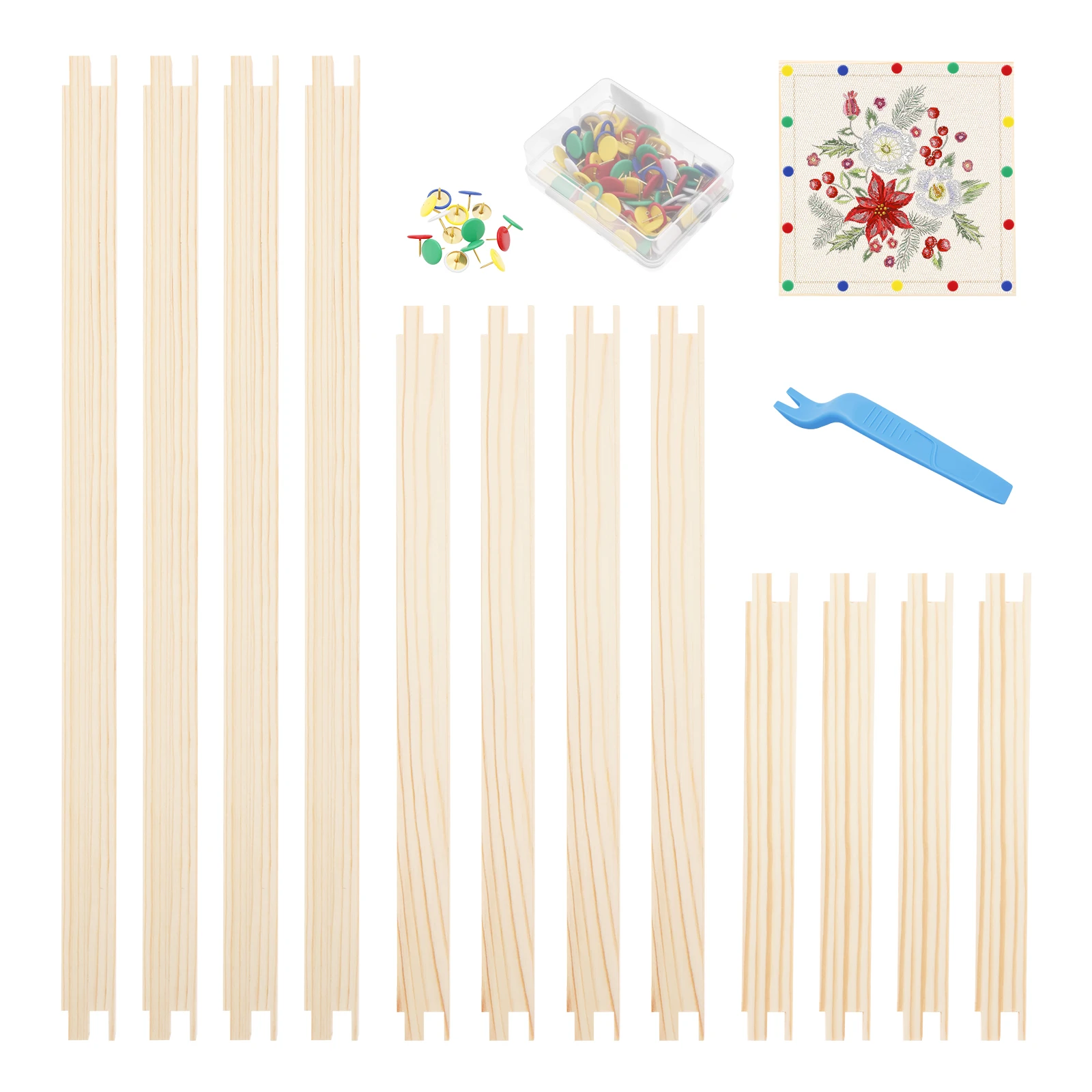 1 Set Stickrahmen-Set 3 Größen Holz-Leinwand-Spleißrahmen mit Nägeln Kreatives DIY Stickrahmen-Set