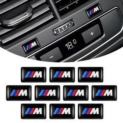 10PCS Car Interior Button Stickers Interior Decals For Bmw M Perfromance M-Power Sport Alpina X4 X5 E46 E90 F20 E60 Accessories