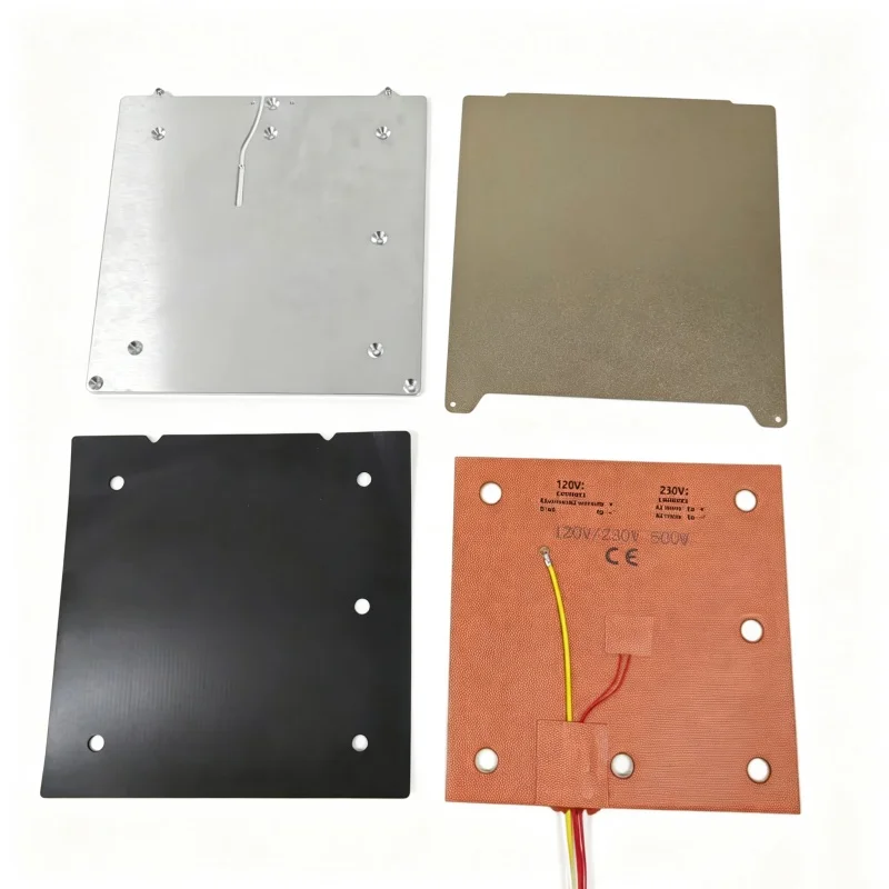 Funssor Virtu E3/Ender3 NG/Creality K1 VZ235_Aluminum CNC Heated Bed Build Plate Hotbed Silicone Heater Pad PEI Sheet