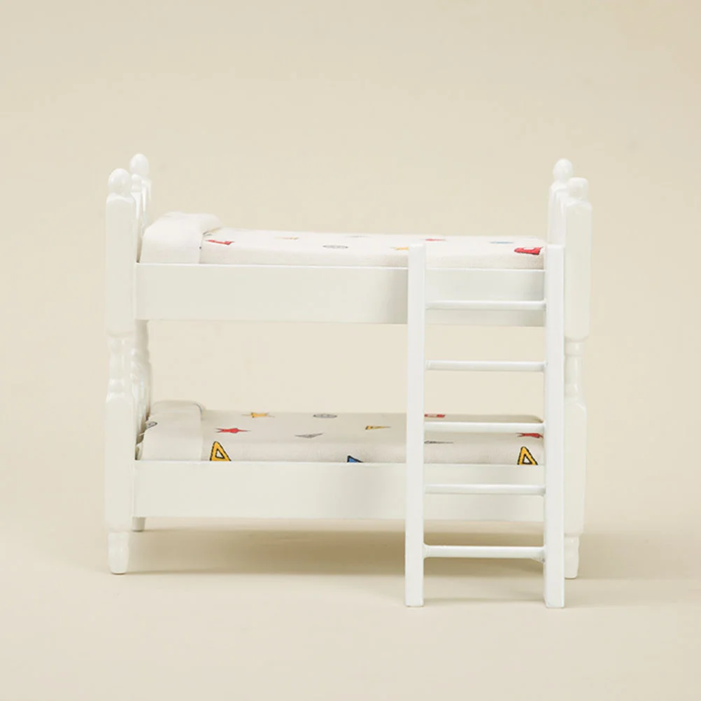 Lits Superposés pour Chambre à Coucher, Accessoire de Mini Maison, Meubles Miniatures Décoratifs, Modèle pour Bébé