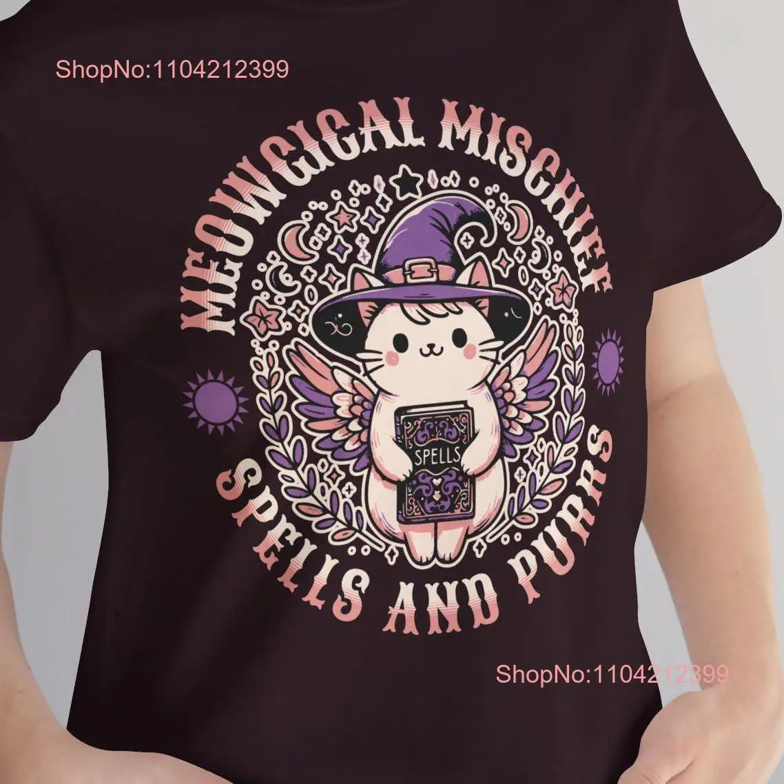 Meowical Mischief t shirt witchy goth girl graphic pagan occult print spells and purrs esoteric gift for witch cat lover