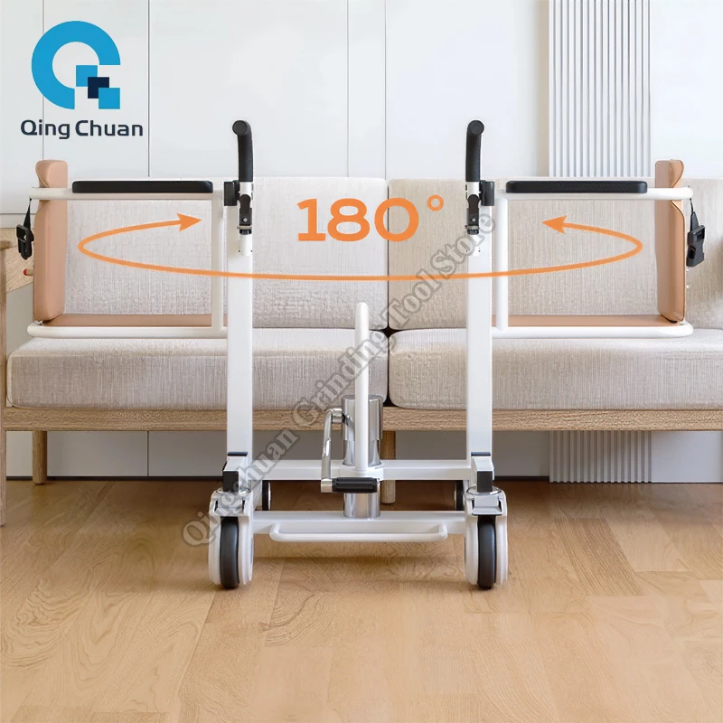 Silla Elevadora Hidráulica Multifuncional para Traslado de Personas Mayores, Silla de Ruedas con Función de Inodoro para el Cuidado de Ancianos Paralizados y Discapacitados