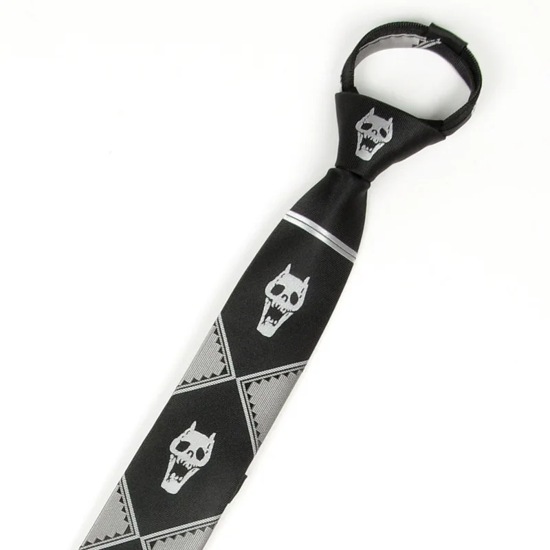 JoJo Tie Kira Yoshikage Neckcloth คอสเพลย์เครื่องแต่งกาย Tie KILLER QUEEN Skull คอสวรรค์ประตูเนคไท