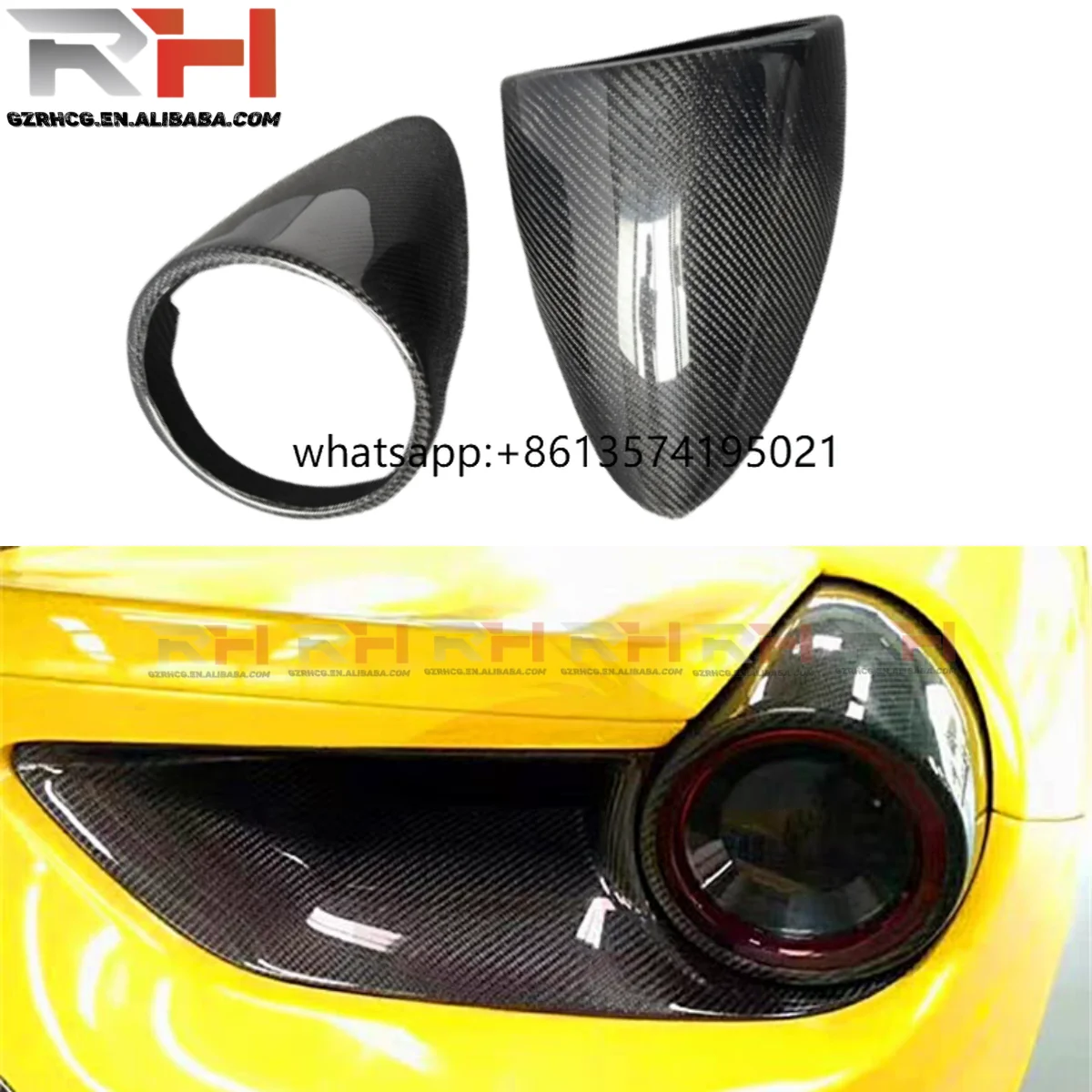 

Suitable for Ferrari 458 Upgrade OEM Style Carbon Fiber Car Tail Light Cover