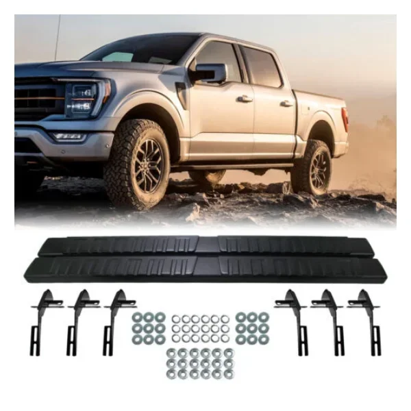 

Для Ford Ranger 2023 + черные боковые ступенчатые бары Nerf, боковые балки, подножки, аксессуары для автомобиля, внешние аксессуары, комплект кузова