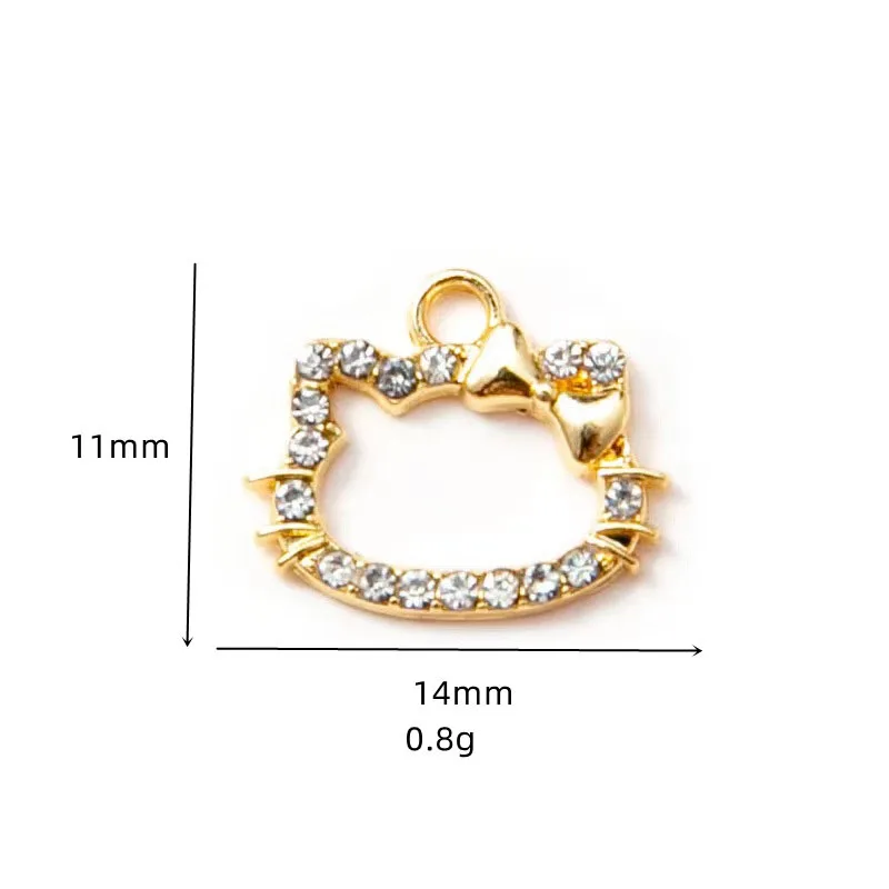 50 Pcs Cartoon Cute Cat Diamond DIY Accessories For Jewelry Making