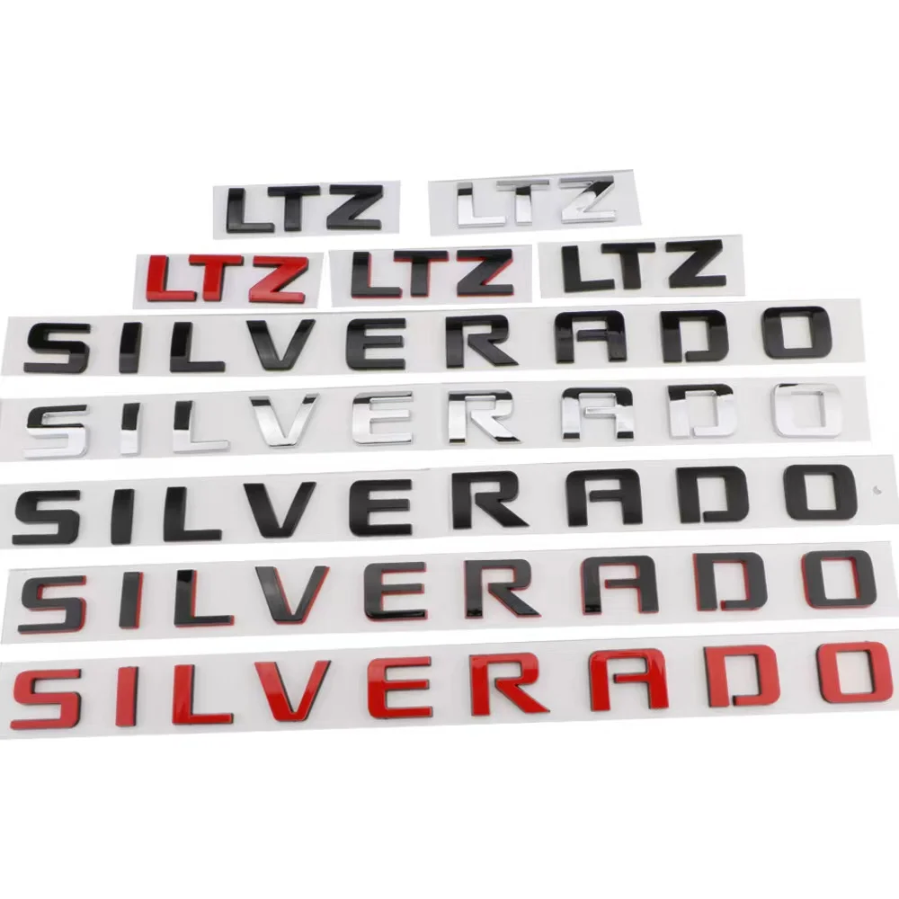 ABS Letters Emblem SILVERADO LTZ applicabile a Chevrolet Car Styling Fender Truck Badge targhetta Logo Sticker