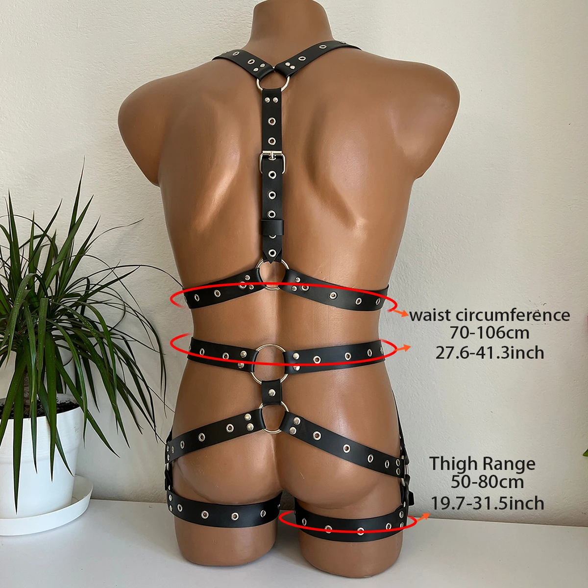 Mens Leather Harness Men Sexual Bondage Full Body Pants and Leather Top Chest Men\'s Harness Sex Toys For men Exotic Accessories