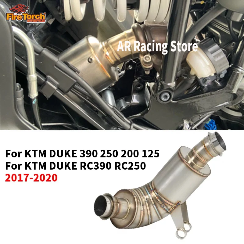 

Slip For KTM DUKE 390 250 200 125 RC390 RC250 2017 2018 2019 2020 Motorcycle Exhaust System Escape Moto Middle Link Pipe Tube