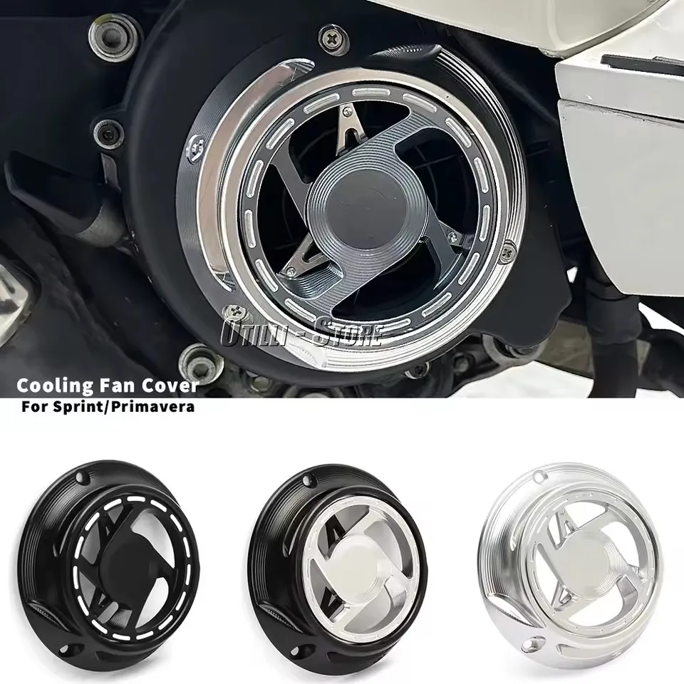 

For Vespa Sprint Primavera 125 SPRINT PRIMAVERA 150 Scooter CNC Engine Radiator Cover Motorcycle Rotating Cooling Fan Cover