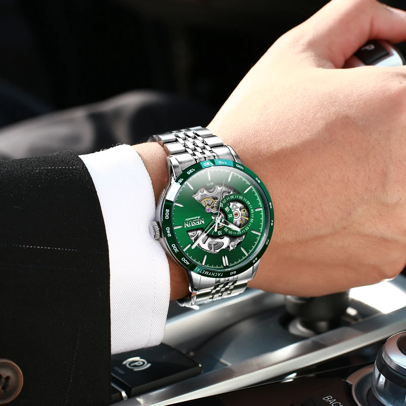 Jam tangan mekanik pria NESUN, jam tangan mekanik otomatis penuh, jam tangan mekanik pria, jam tangan mekanik pria