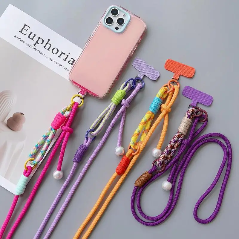 1Pcs Multi-Functional Adjustable Fancy Lanyard Simple Two-in-one Mobile Phone Lanyard Crossbody Strap DIY Wrist Short Rope