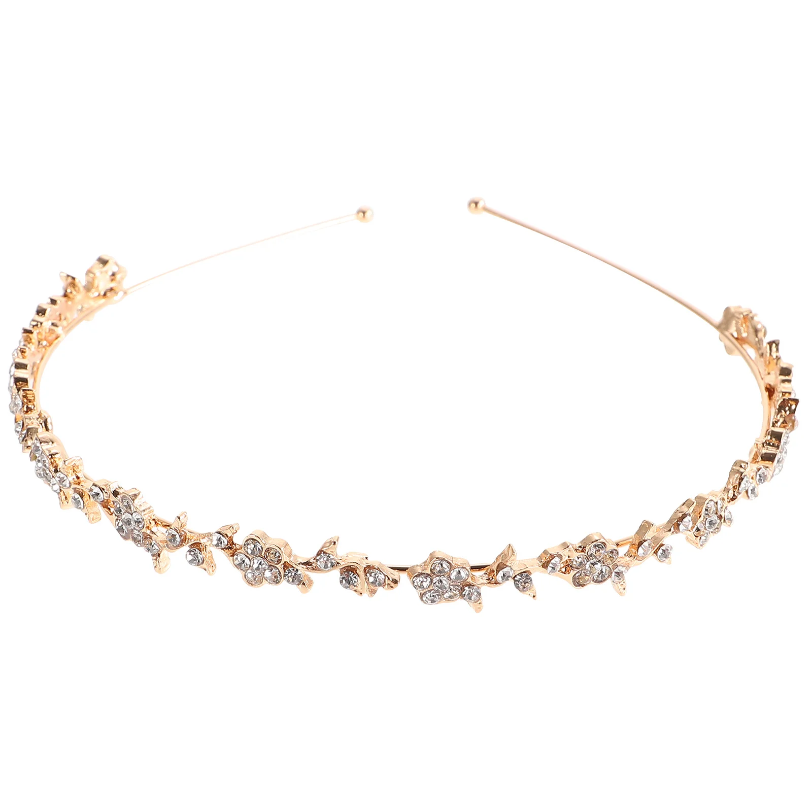 Diadema de flores para novia, corona elegante de aleación de diamantes de imitación, Tiara de boda hecha a mano, decoración para el cabello para banquete, graduación, accesorios de cumpleaños