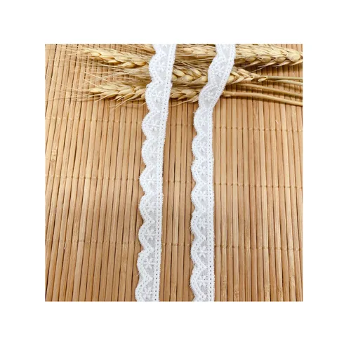 Imagen 2 del producto Tela de algodón con bordado de flores para niños, accesorios de costura, 1cm de ancho, 5 yardas por lote