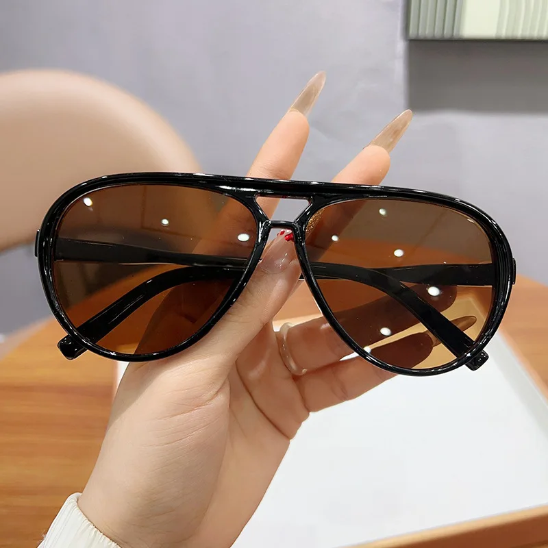 

New Women's Sunglasses Modern Retro Vintage High End Street Large Mounted Pilot Glasses For Men Hip Hop Sun Glasses UV400Glasses