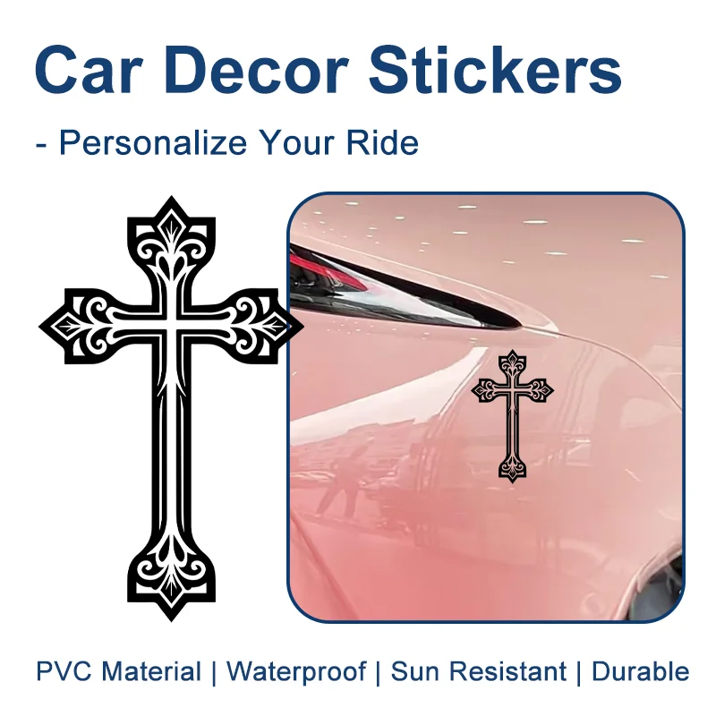 Personalized European Retro Cross Pattern Car Sticker Sunproof Decal for Car Hood Bumper Helmet DIY Scratch Cover Sticker