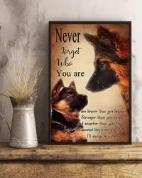 Metal Tin Sign German Shepherd Never Forget Who You Are Aluminum Vintage Sign tin sign Retro for Home Garden Office Wall