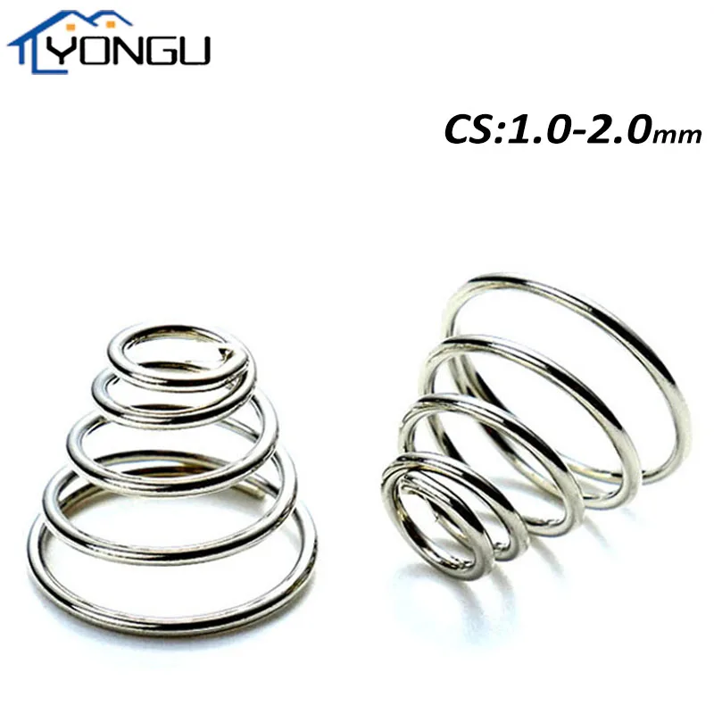 

Wire Diameter 1/1.2/1.5/1.8mm 304 Stainless Steel Taper Pressure Springs Tower Spring Conical Cone Compression Spring