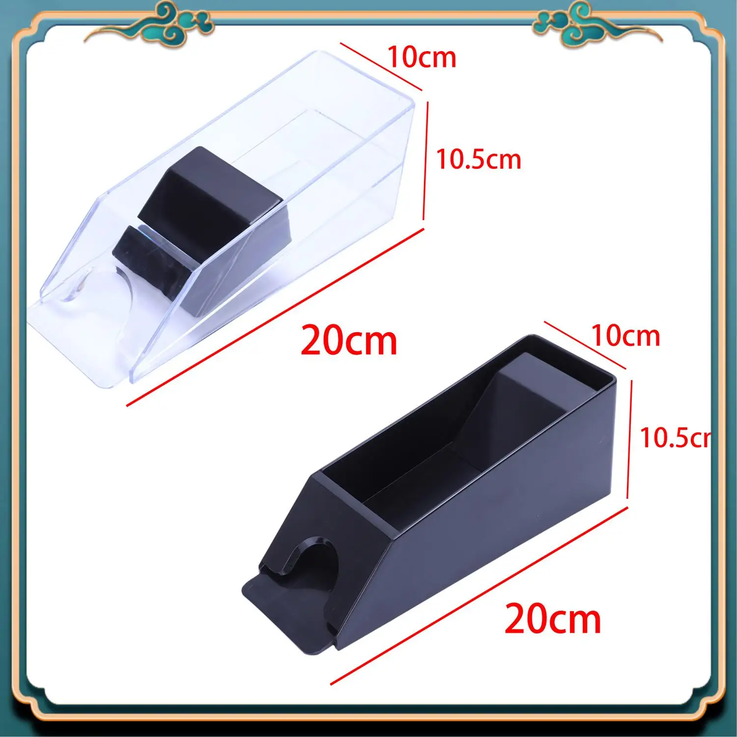 ABJG-2 قطعة حذاء بطاقة البوكر الاحترافي Deluxetexas Hold'em Baccarat Poker Dealer 1-6 نائب اختياري (أسود وشفاف)