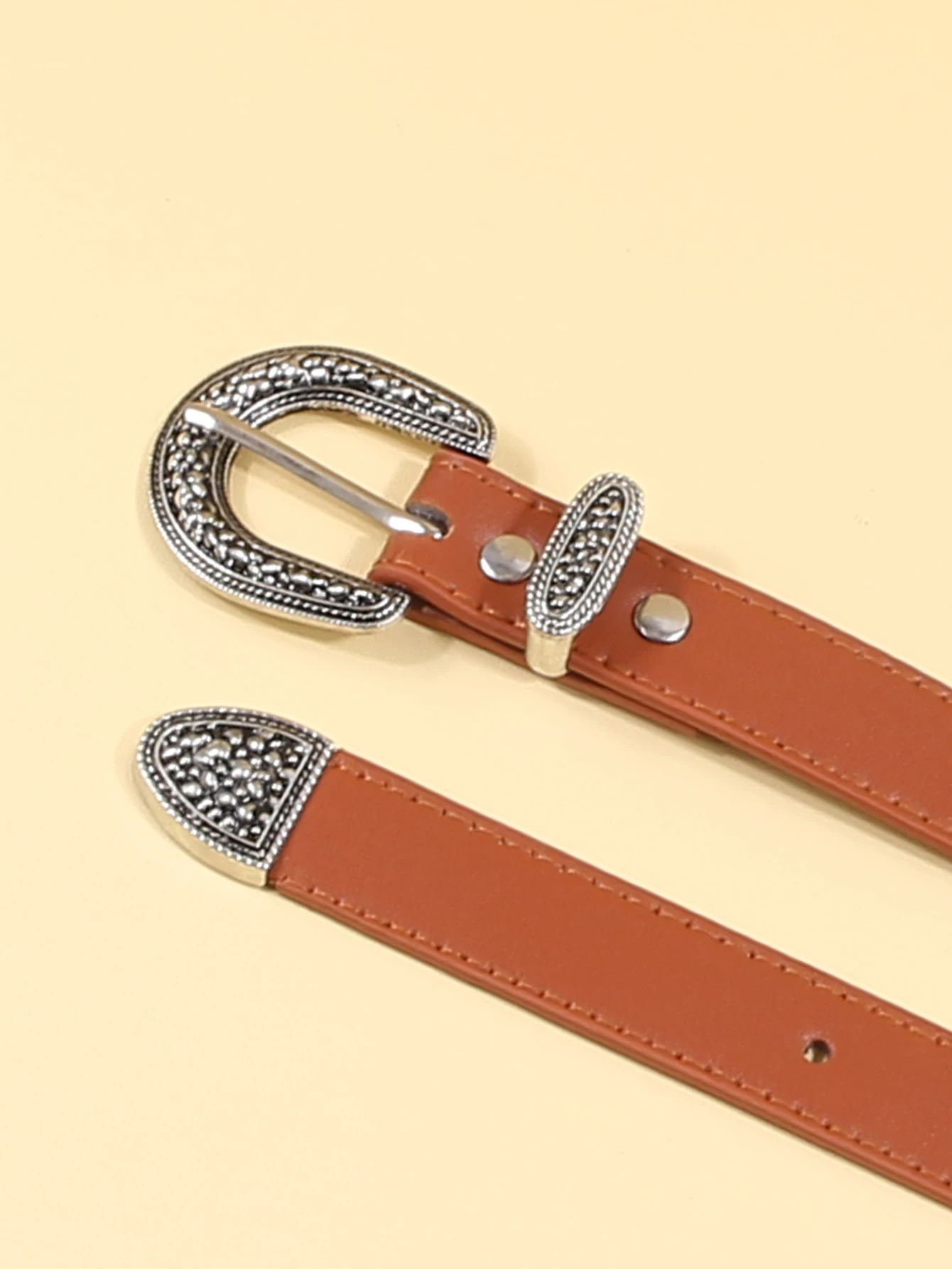 حزام ريترو جديد أوروبي وأمريكي عالي الجودة حزام PU حزام على طراز الدنيم الغربي الأمريكي