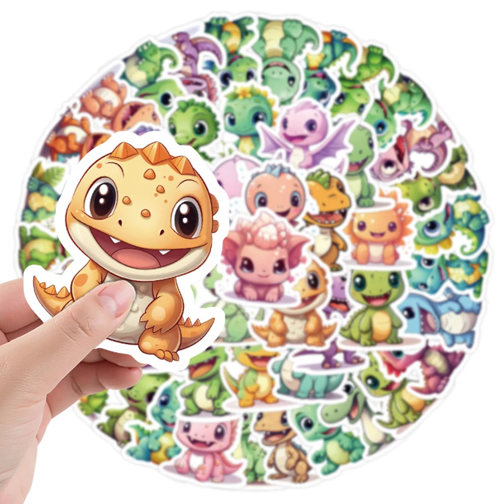 10/30/50pcs Kawaii Dinosaur Animal Stickers decalcomania giocattolo fai da te Notebook Laptop Phone Car Cute Cartoon adesivo impermeabile per regalo per bambini