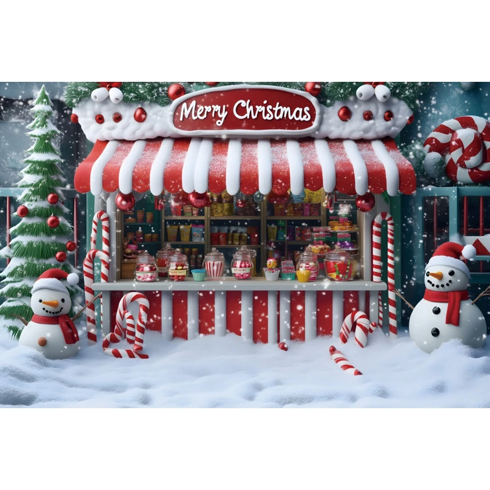 Weihnachten Candy Store Hintergrund Winter Schnee Weihnachtsbaum Geschenk Kinder Porträt Familie Party Weihnachtsdekoration Fotografie Hintergrund