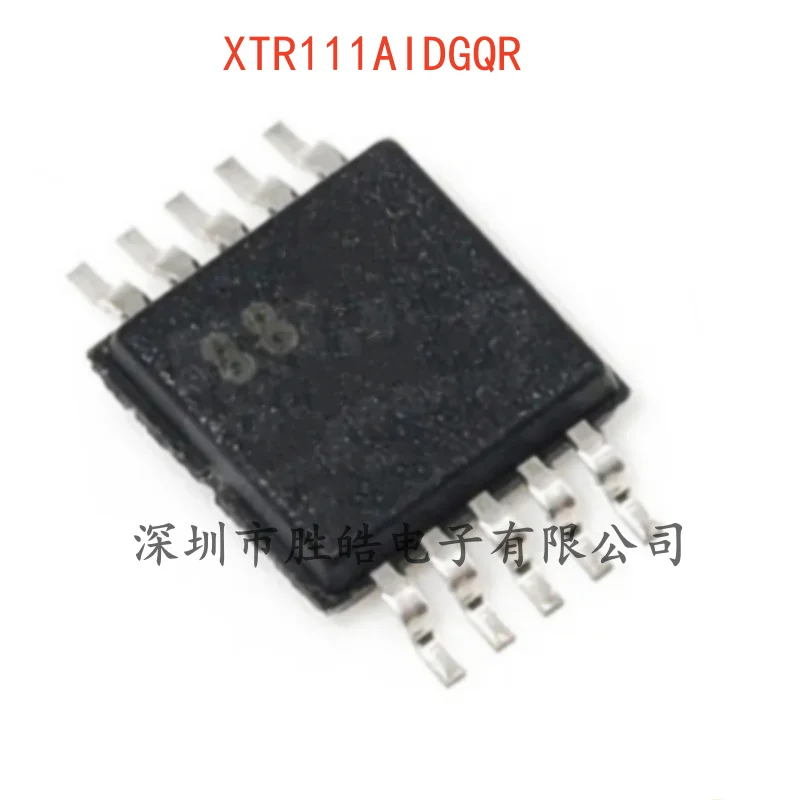 (5PCS)  NEW  XTR111AIDGQR   XTR111   Precision Voltage To Current Converter / Transmitter Chip   MSOP-10   Integrated Circuit