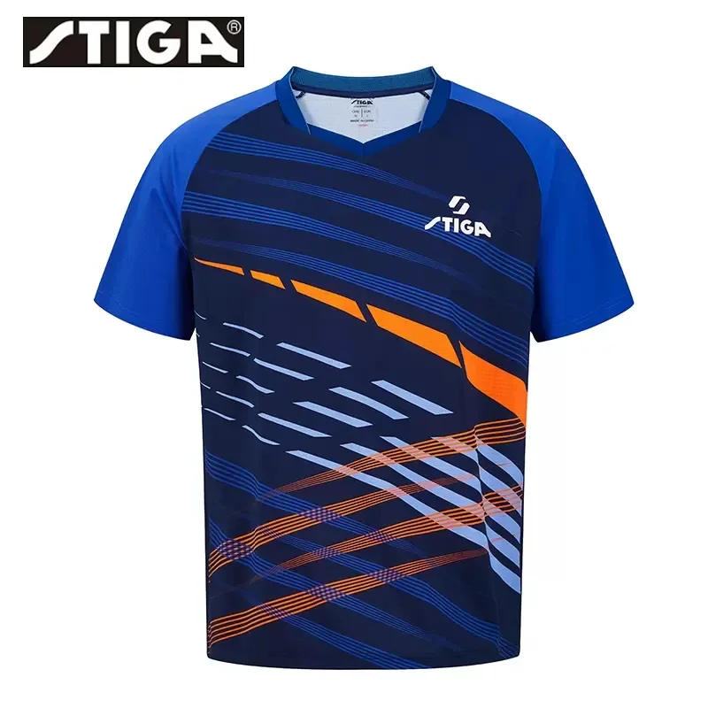 2023 Stiga tenis stołowy T Shirt-męska i damska odzież sportowa z krótkim rękawem dla entuzjastów tenisa