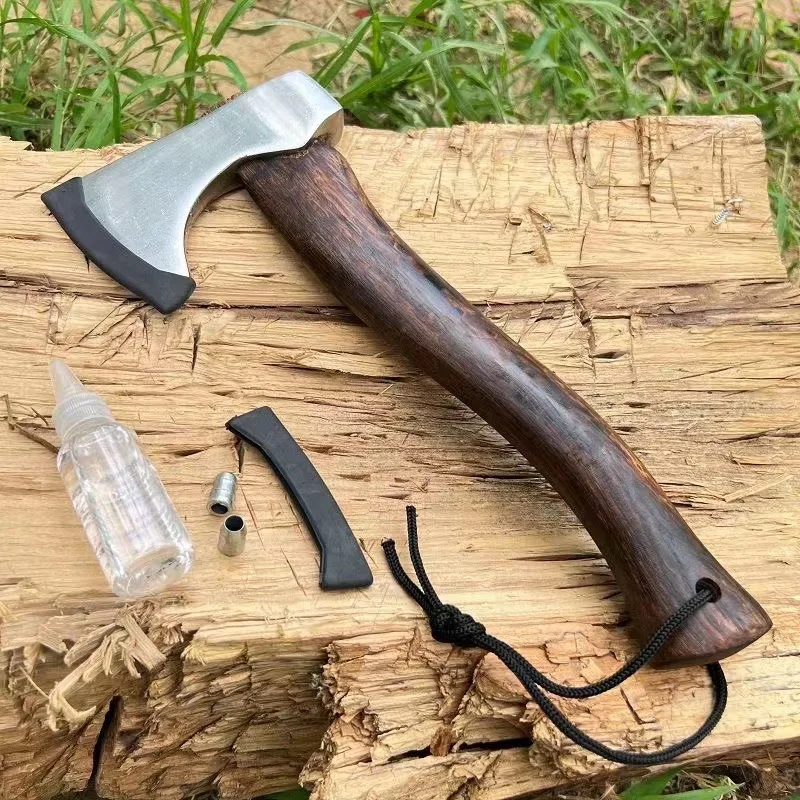 Manganese steel logging, chopping wood, vehicle mounted camping, woodworking, multifunctional axe, camping tactical axe