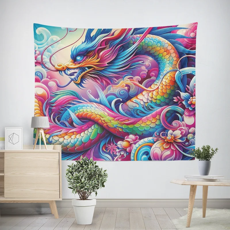 Psychedelic Animal Pattern Theme Tapestries for Carnival Party and Gothic Theme Bedroom Wall Decoration Hanging Cloth