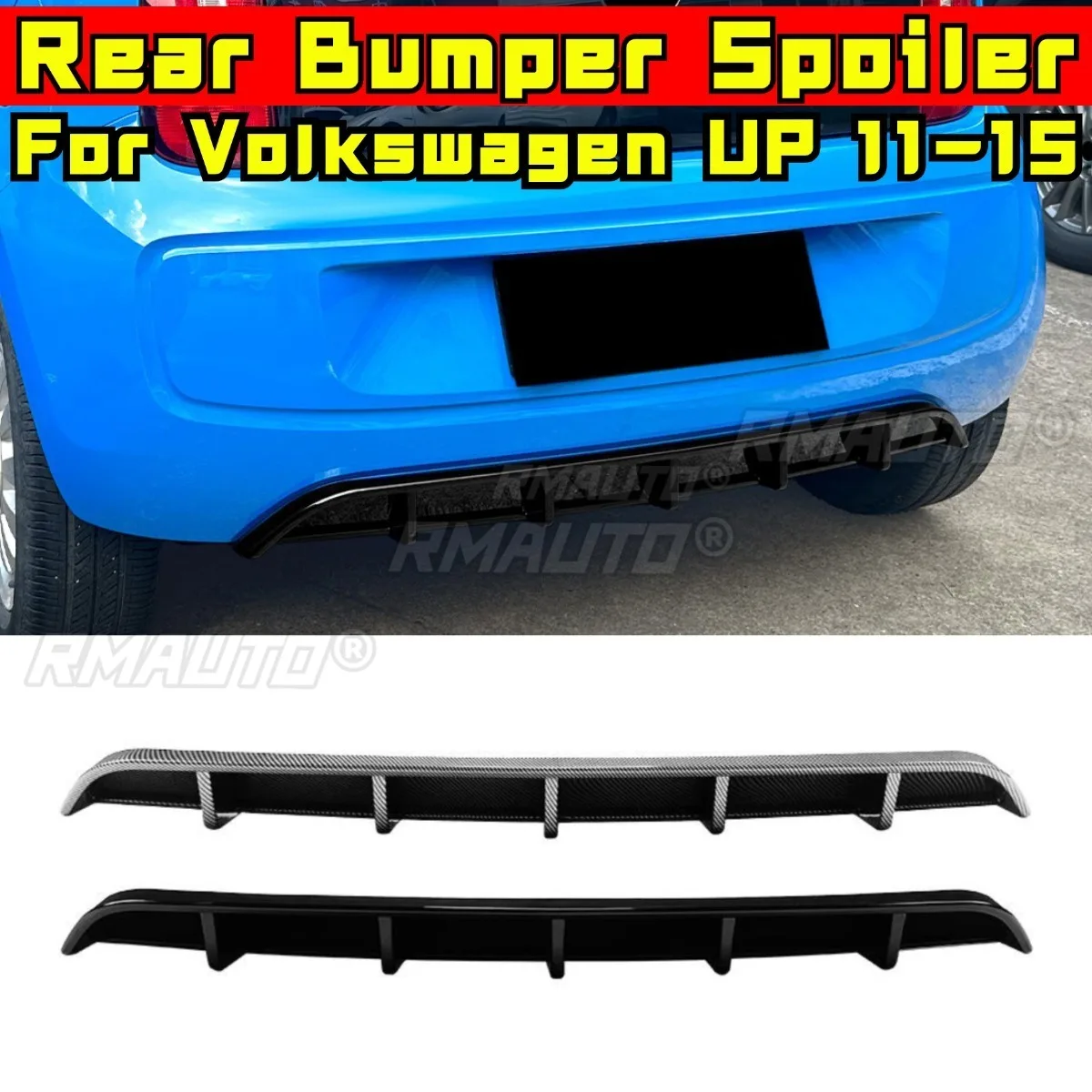 

Для Volkswagen UP 2011-2015 автомобильный задний бампер, разделитель для губ, диффузор, комплект кузова, защита бампера, защитная крышка, автомобильные аксессуары
