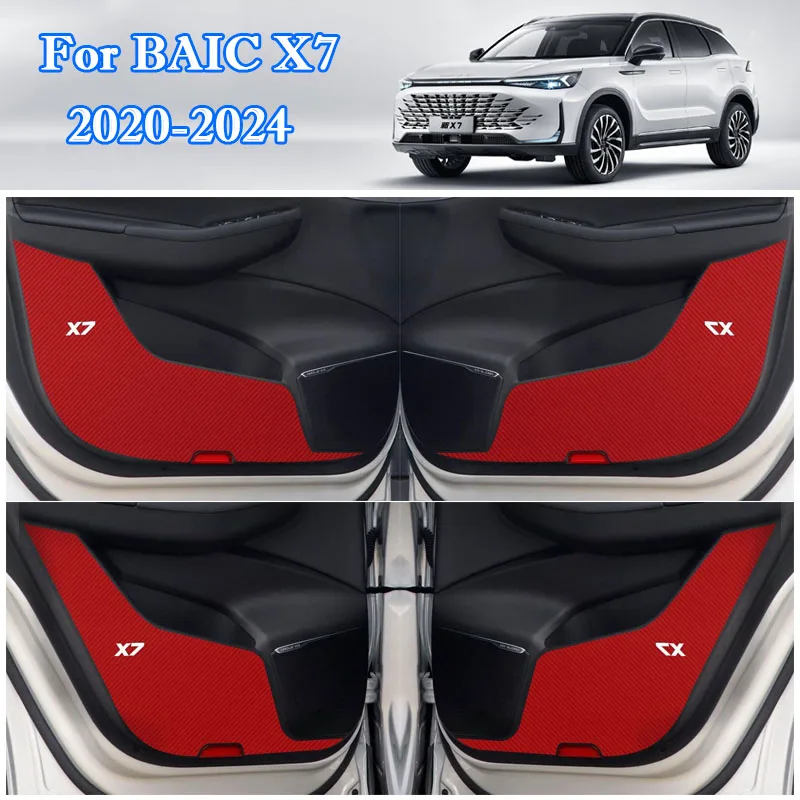 For BAIC X7 2020 - 2022 2023 2024 Car Door Anti Kick Pad Protection Auto Anti-Dirty Anti-Collision Interior Stickers Accessories