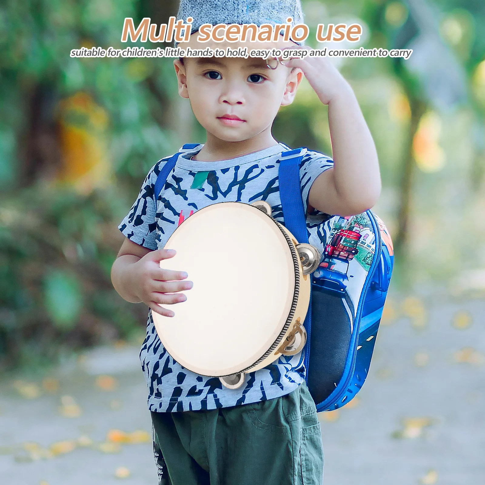 Tamburo a mano per bambini da 8 pollici, strumento musicale ispirato a Orff, per bambini, imitazione di percussioni, per lezioni di musica in età prescolare