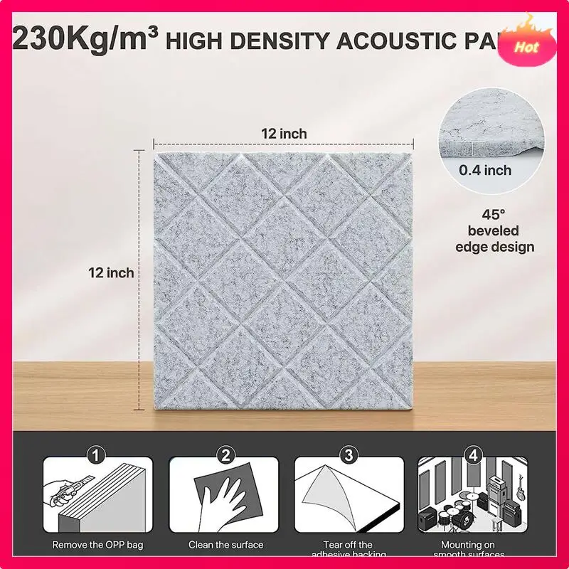 

Multi 12 Pack Soundproof Wall Panels Acoustic Foam Panels For Recording Studio,Office Silver-Gray