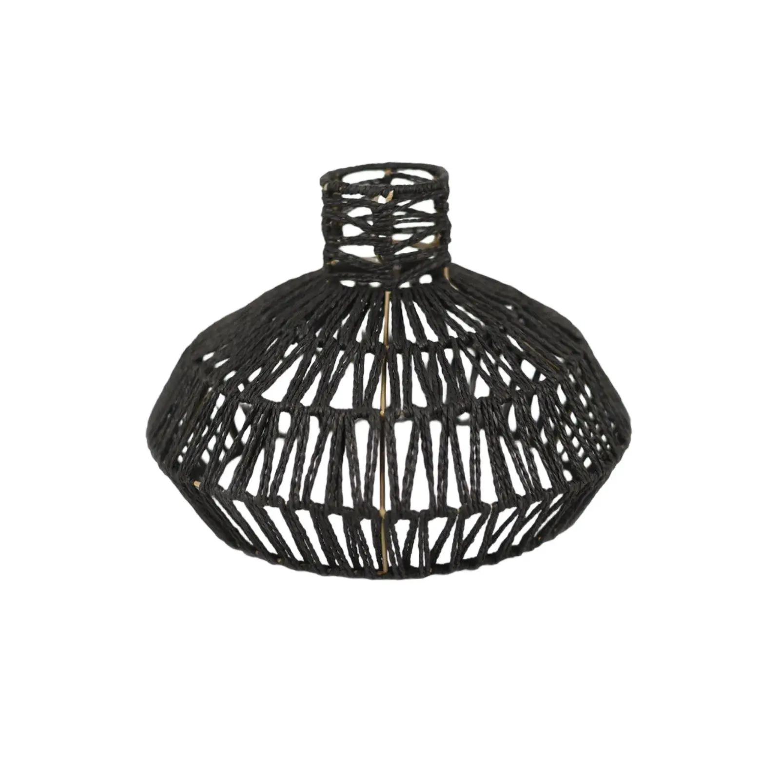 Boho Handwoven Paper Rope Lamp Shade for Pendant Ceiling Light Natural Fiber Rustic Lampshade Cover Hanging Lamp for Kitchen
