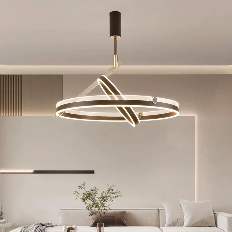 Plafonnier LED suspendu au design moderne, luminaire décoratif d'intérieur, idéal pour une salle à manger