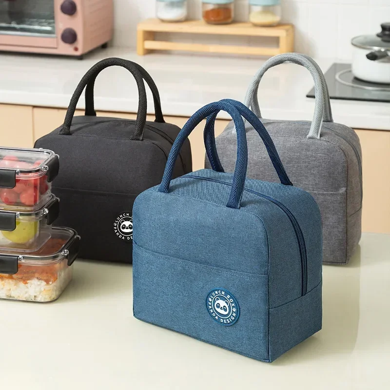 

Portable Lunch Bag Lunch Box Thermal Insulated Canvas Tote Pouch Kids School Bento Portable Dinner Container Picnic Food Storage