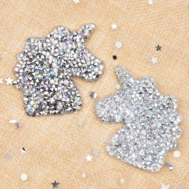 Engood Unicorn Embellishment Apparel Sewing Crafts, Hot Melt Adhesive Rhinestone, Clothing, Shoes, Hat, Bag, Button Decor  50Pcs