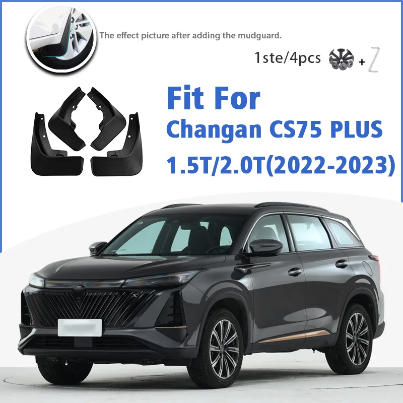 

For Changan CS75 PLUS 1.5T 2.0T 2022 2023 Front Rear 4pcs Mudguards Mudflaps Fender Mud Flap Splash Mud Guards Car Accessories