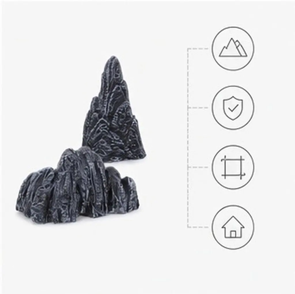 2Pcs Mini Resin Rockery Simulated Mountains Desktop Decoration Micro Landscape Sculpture Indoor Rockery Stone for Office Home