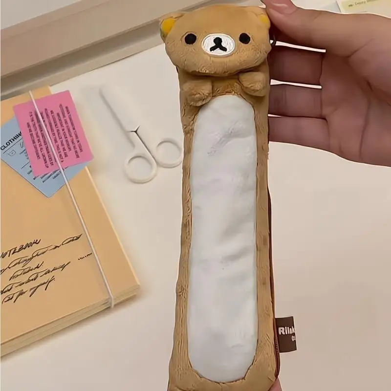 

Kawaii Rilakkuma Plush Pencil Case Cartoon Japanese Anime Creative Stationery Storage Bag Zipper Pen Case Friend Birthday Gift